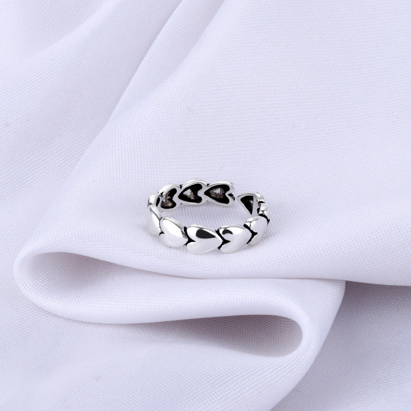 Fashion Personality Thai Silver Ring Female Simple Retro