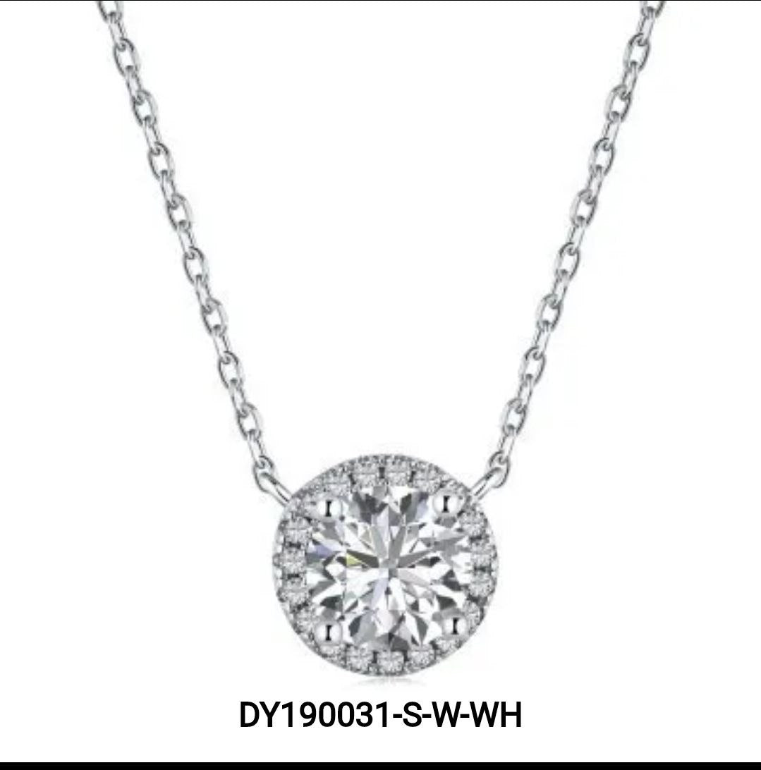 3CT Round  Moissanite Pendant Necklace