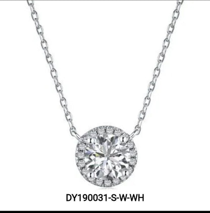 3CT Round  Moissanite Pendant Necklace