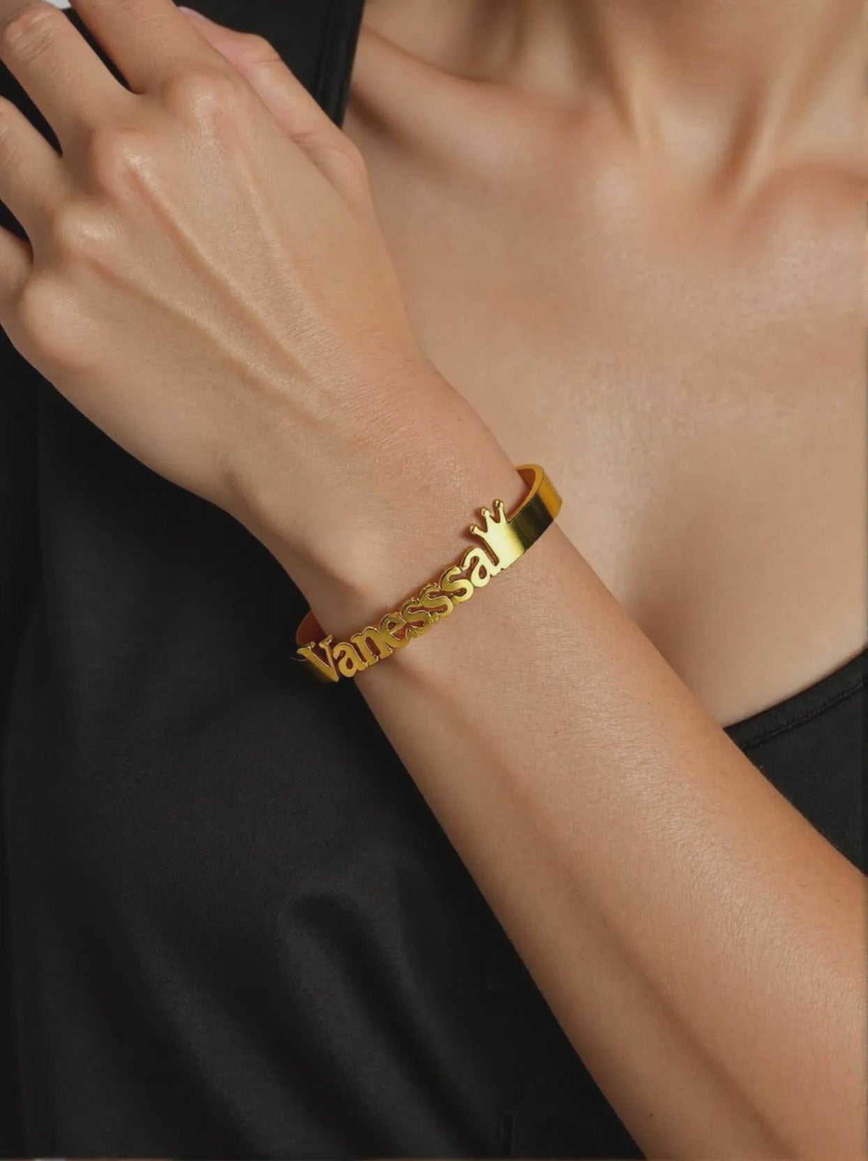 Golden Echo Bangle Custom Name  Bracelet Monogram Personalized